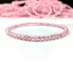 Rose Quartz Stone Star Quality Plane Beads Stretchable Bracelets Certified 4mm 6mm 8mm 10mm Unisex for Bulk Quantity Natural and Authentic Stones