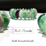 Natural Multi Fluorite Stone Double Terminated Points Bracelets Stretchable Elastic