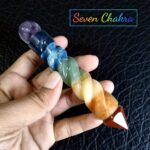 Seven Chakra Bonded Stones Twisted Carving Massage Wands Massager