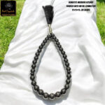 Natural Hematite Beads Misbaha Rosary Tasbeeh with Metal Connector