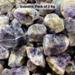 Pack of 2 Kg Natural Rough Stones Raw Crystals Amethyst
