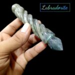 Labradorite Stone Twisted Carving Massage Wands Massager