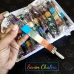 Seven Chakra Bonded Stones Three Faceted Massage Wands Massager