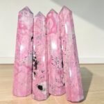 Gemstone High Graded Natural Stone Rhodochrosite Obelisk Tower Imported From Argentina
