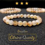 Citrine Quartz Stone From Brazil AAA Quality Plane Beads Stretchable Bracelets Certified 8mm Size