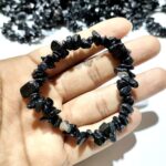 Authentic Black Tourmaline Stone Anklet Stretchable Bracelets - Image 3
