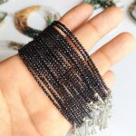 Black Tourmaline 3mm Faceted Adjustable Anklets for Protection - Image 2