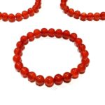 Red Carnelian Stone Star Quality Plane Beads Stretchable Bracelets Certified 8mm Size - Image 2