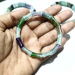 Multi Fluorite Stone Cube Stretchable Bracelets Certified Natural and Authentic Stones - Image 3