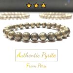 Pyrite Stone from Peru AAA Quality Plane Beads Stretchable Bracelets Certified 8mm Size