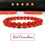 Red Carnelian Stone Star Quality Plane Beads Stretchable Bracelets Certified 8mm Size