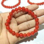 Red Carnelian Stone Star Quality Plane Beads Stretchable Bracelets Certified 8mm Size - Image 3