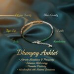 3mm Faceted Dhanyog Adjustable Anklets for Money Attraction