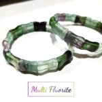 Multi Fluorite Stone Cube Stretchable Bracelets Certified Natural and Authentic Stones