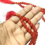 Natural Crystals Red Carnelian ⭐⭐⭐⭐⭐ Agate Stones 8mm Size 108 Beads Jap Mala - Image 3