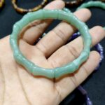 Green Aventurine Stone Cube Shape Stretchable Bracelets Certified Natural and Authentic Stones - Image 2