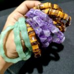 Amethyst Stone Cube Shape Stretchable Bracelets Certified Natural and Authentic Stones - Image 3