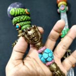 Himalayan Clear Quartz Dorje Tibetan Healing Wand with Red Jasper Sphere - Image 2