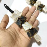 Selenite and Black Tourmaline Door and Window Hanger for Evil (Nazar) Protection - Image 2