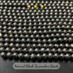Natural Black Tourmaline Stone 3 Star Quality 8mm 10 mm Plane Beads Strings