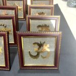 Pyrite Stone Seven OM Symbol Frames from Natural Stones - Image 2