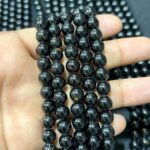 Natural Black Tourmaline Stone 3 Star Quality 8mm 10 mm Plane Beads Strings - Image 2